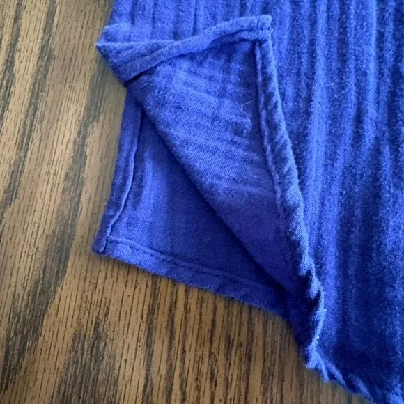 NWT Democracy Blouse XS Blue Crinkle Gauze Embroidered Short Sleeve Smocked - Picture 9 of 11